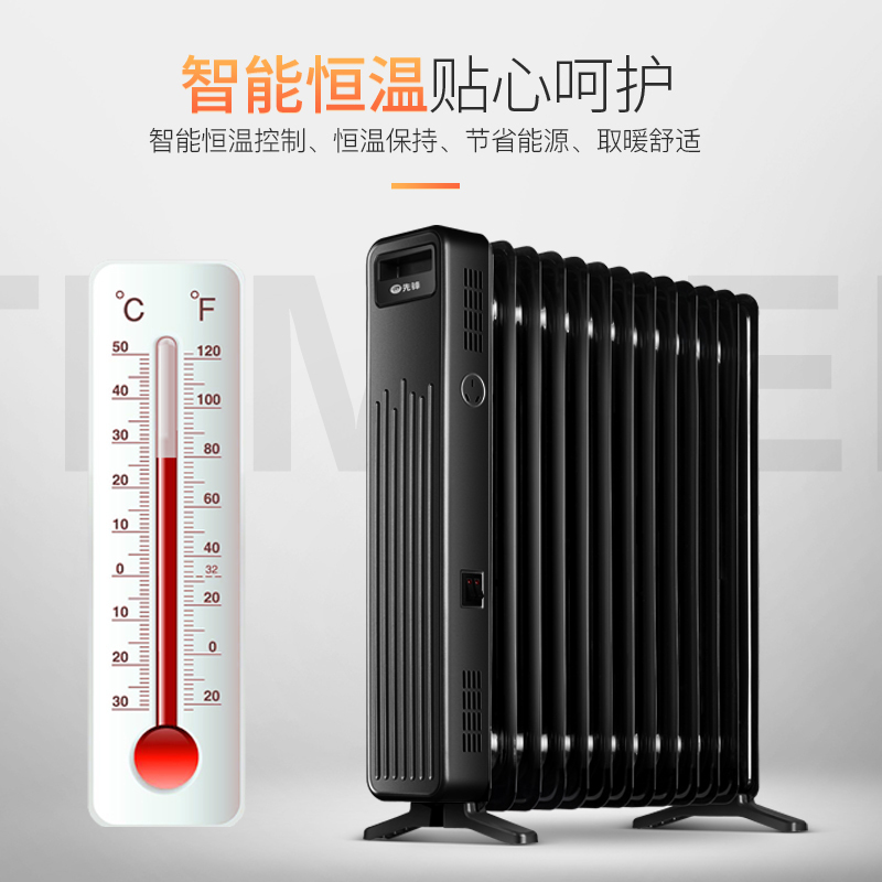 先锋(SINGFUN)取暖器油汀家用节能省电电暖器烤火炉电暖气片13片全屋快速升温电热油汀 DYT-Z10