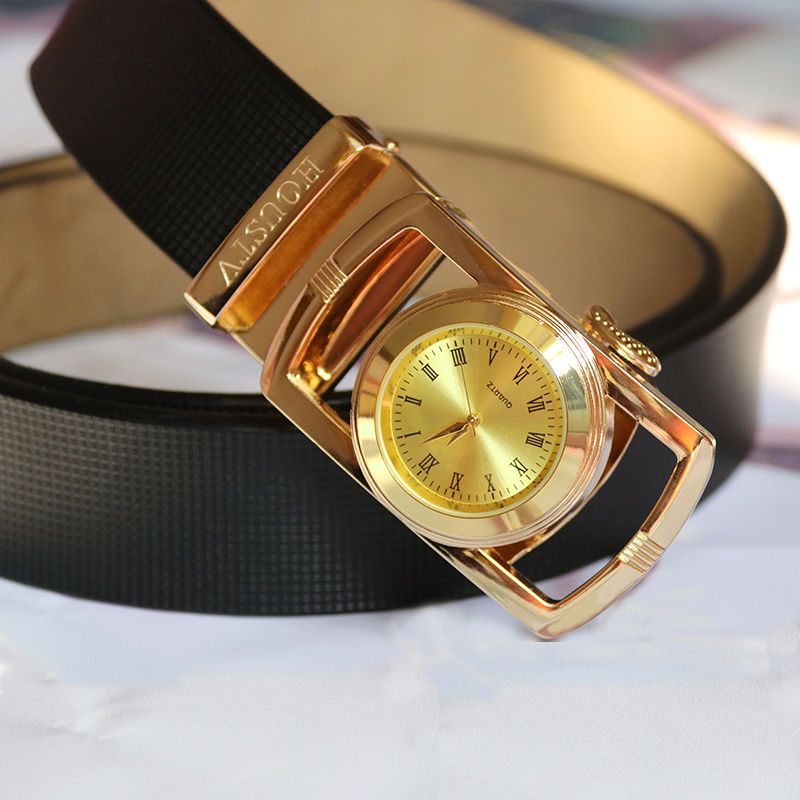 官方旗舰店手表皮带男真皮自动扣腰带裤袋头层牛皮表扣款皮带银表款