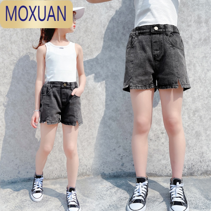 moxuan女童牛仔短裤儿童夏装裤子十岁女孩13洋气8外穿9小学生薄款夏季