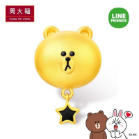 周大福珠宝首饰LINEFRIENDS系列布朗熊足金金吊坠R21423定价