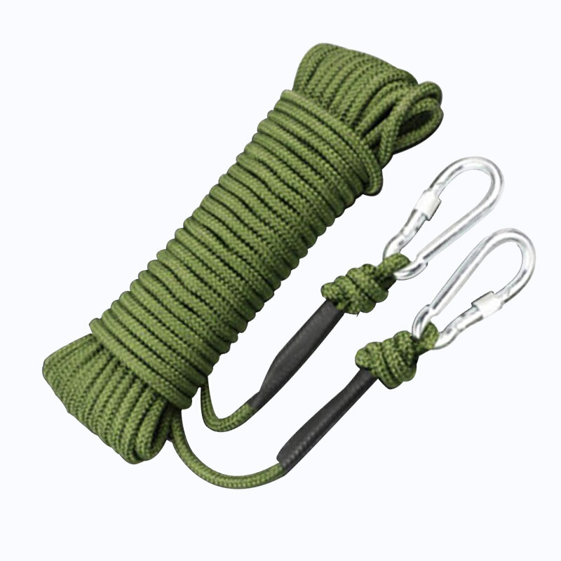 登山绳安全绳救援绳救生绳逃生绳索 50米装 带双钩8mm AQS-5