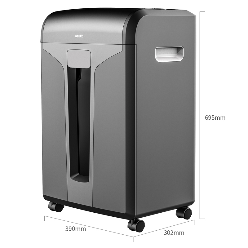 得力(deli)34250碎纸机四级保密文件粉碎机31L商用办公大型电动碎纸机 深灰高清大图