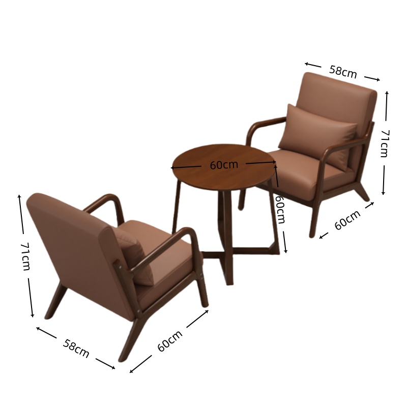 智叶舟接待沙发组合单人位*2+小圆桌套高清大图