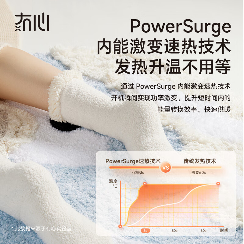 冇心暖脚神器电热袜冬天睡觉被窝发热袜子女生暖腿宿舍暖脚宝 暖白熊SW011