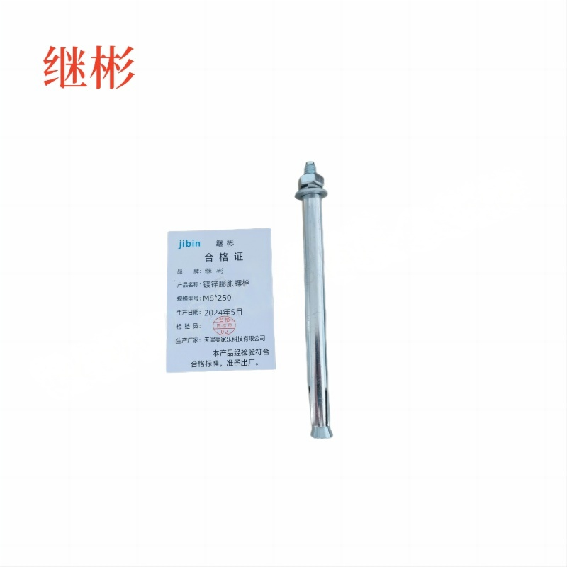 JIBIN/继彬 GB22795-表5 膨胀螺栓 碳钢 镀白锌 M8×250 1个
