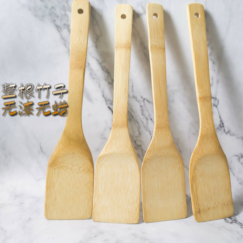 家用无漆无蜡竹煎铲平底锅专用楠竹锅铲炒菜实木铲子套装辅食煎蛋 敬平 竹煎铲送竹锅铲有弯度高清大图