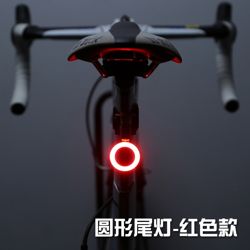 自行车尾灯usb充电山地车灯夜骑闪电客公路车骑行高亮创意尾灯装备