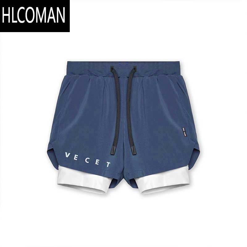 HLCOMAN夏季美式篮球短裤男士速干透气内衬健身裤子假田径三分运动裤