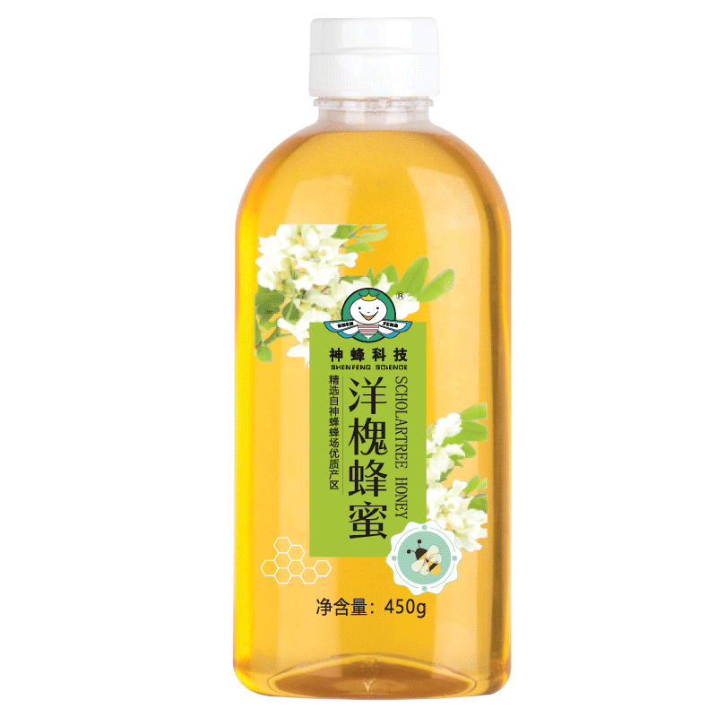 神蜂科技秦岭洋槐蜂蜜450g农家自产洋槐蜜蜂蜜