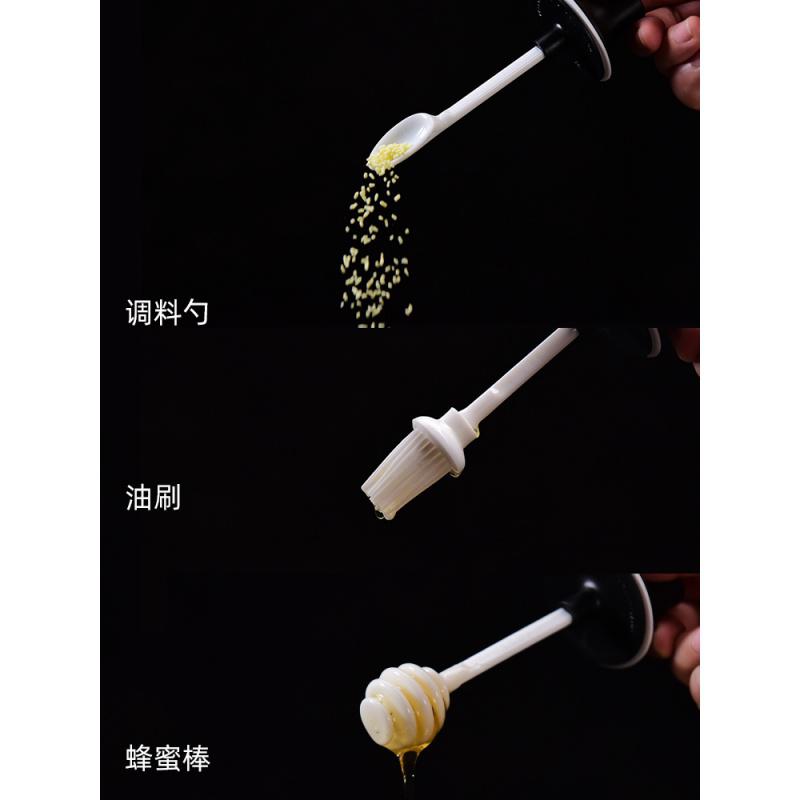 调味瓶罐玻璃套装单个创意简约盐罐厨房调料罐子家用防潮调料瓶子 敬平 艾罗调料瓶250ml(刷子款)1个装调味罐高清大图