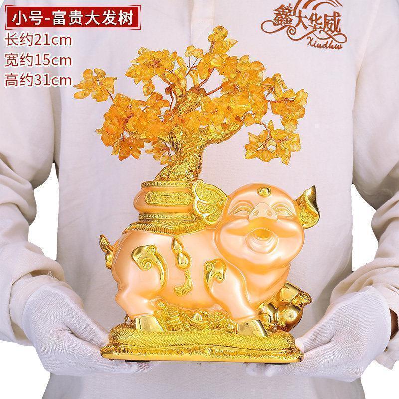 美帮汇金猪摆件客厅玄关博古架装饰品工艺新房间布置摆设高清大图