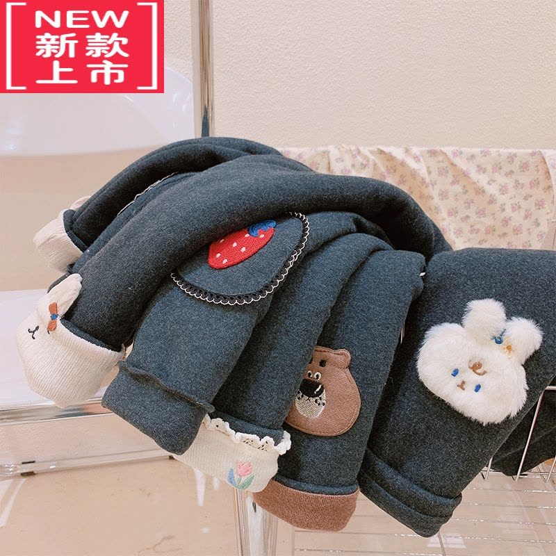 可莉允童装女童2022冬装加厚棉一件过冬打底裤女宝宝外穿保暖棉裤子保暖裤图片