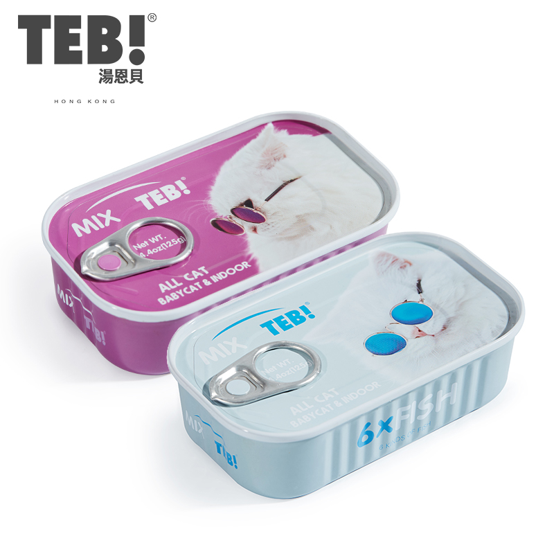 湯恩貝,TEB!汤恩贝MT系列进口猫罐头125g*4罐 六种鱼九种肉成幼猫湿粮猫咪零食猫狗罐头高清大图