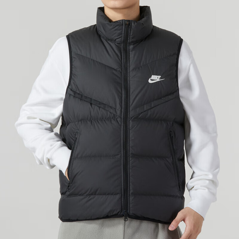 耐克NIKE男装新款羽绒立领防风保暖运动休闲马甲FB8184-010 ZP