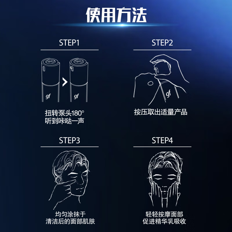 (GF)高夫男士乳液 锐智青春焕肤紧致精华乳50ml 滋润营养高清大图