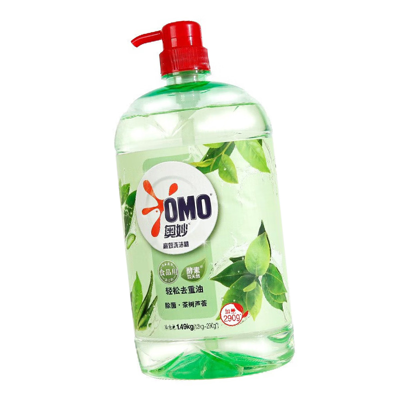 奥妙(OMO)洗洁精 茶树除菌1.49KG 强力去重油污 亲肤不伤手
