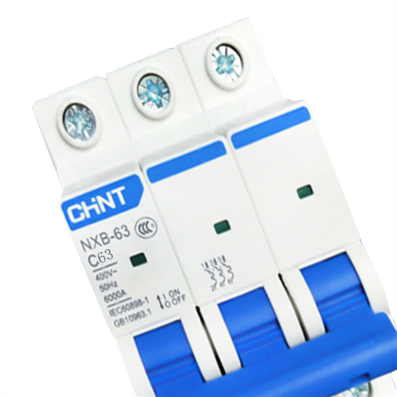正泰 家用小型断路器 NXB-63 3P D4 空气开关 漏电 断路保护器