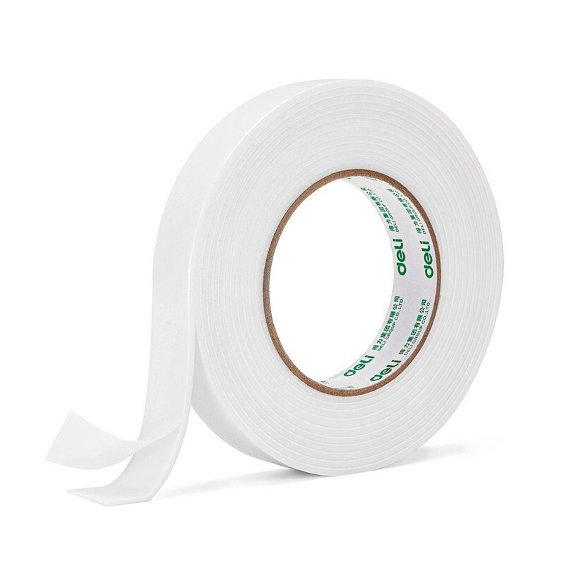 得力(deli)双面泡沫胶带 强力泡沫海绵胶 厚型双面胶条 宽24mm长4.