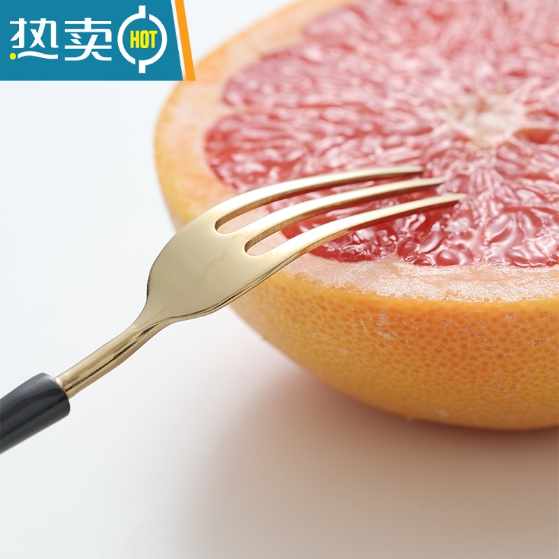 敬平小蛮腰水果叉! 304不锈钢点心叉 拍照好看 聚餐吃蛋糕的叉子 香槟金咖啡勺牙签高清大图