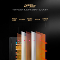 candor/凯得 JC-62E 压缩机恒温红酒柜 榉木层架双层玻璃 家用冰吧 茶叶柜 19瓶 62L