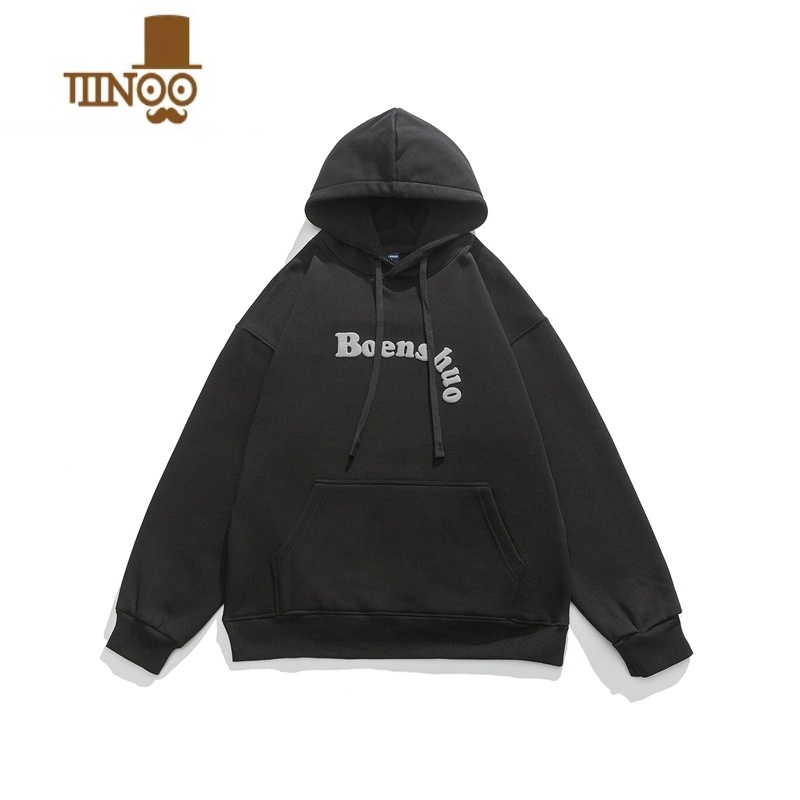 YANXU个性字母发泡日系潮流男女宽松连帽休闲卫衣ins青年外套高清大图