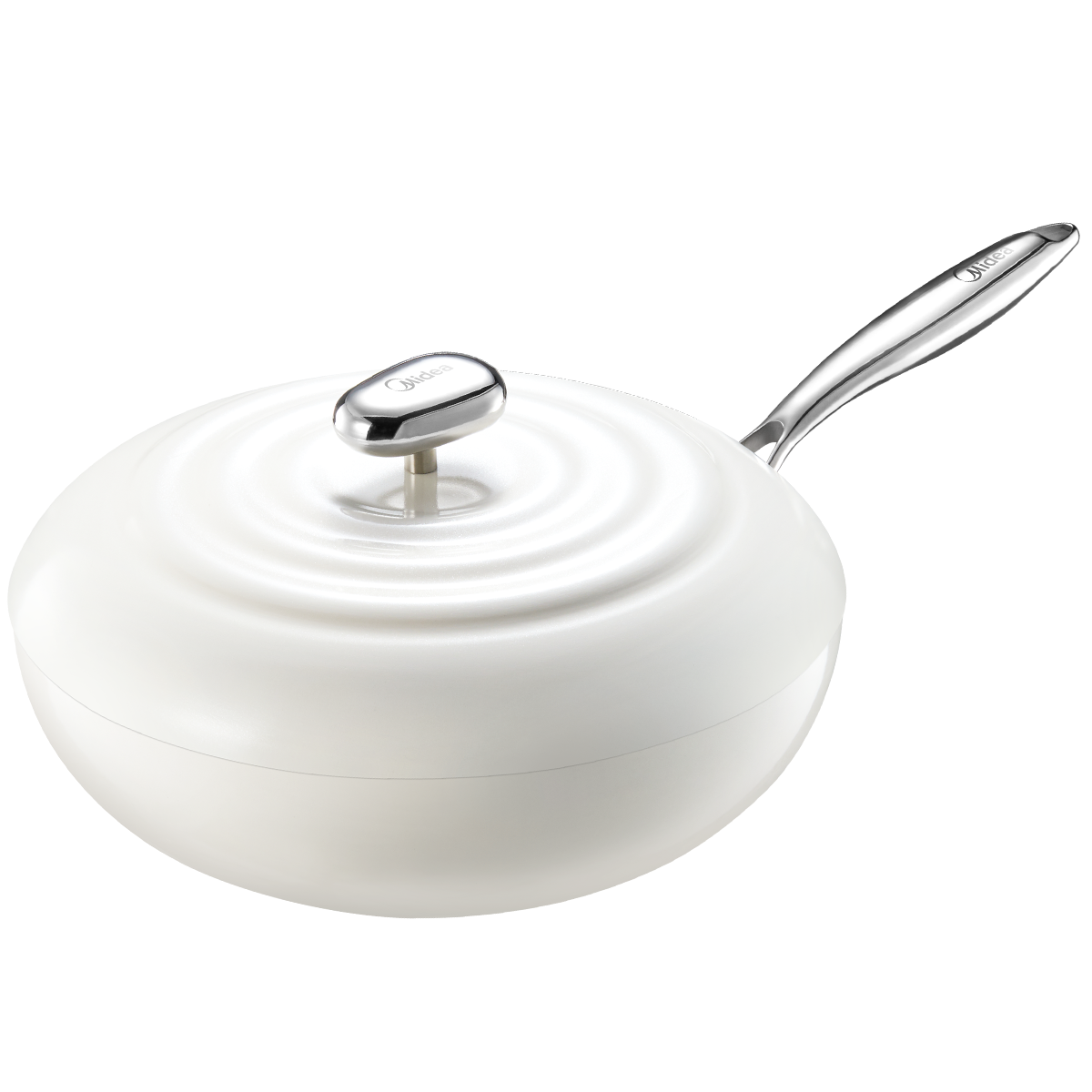 美的(Midea)水油刻度线 国标一级不粘 纳米钛陶瓷釉面 无氟 少油烟 燃磁通用 抑菌 CL32TC01D高清大图