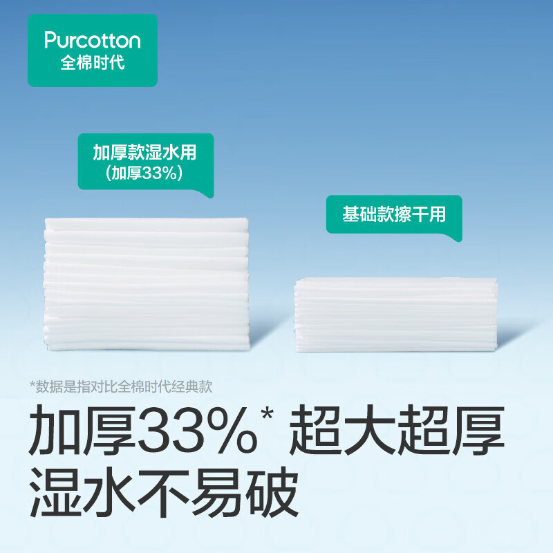 全棉时代[丁禹兮同款]洗脸巾 200抽 棉柔巾一次性悬挂加厚20*20CM高清大图