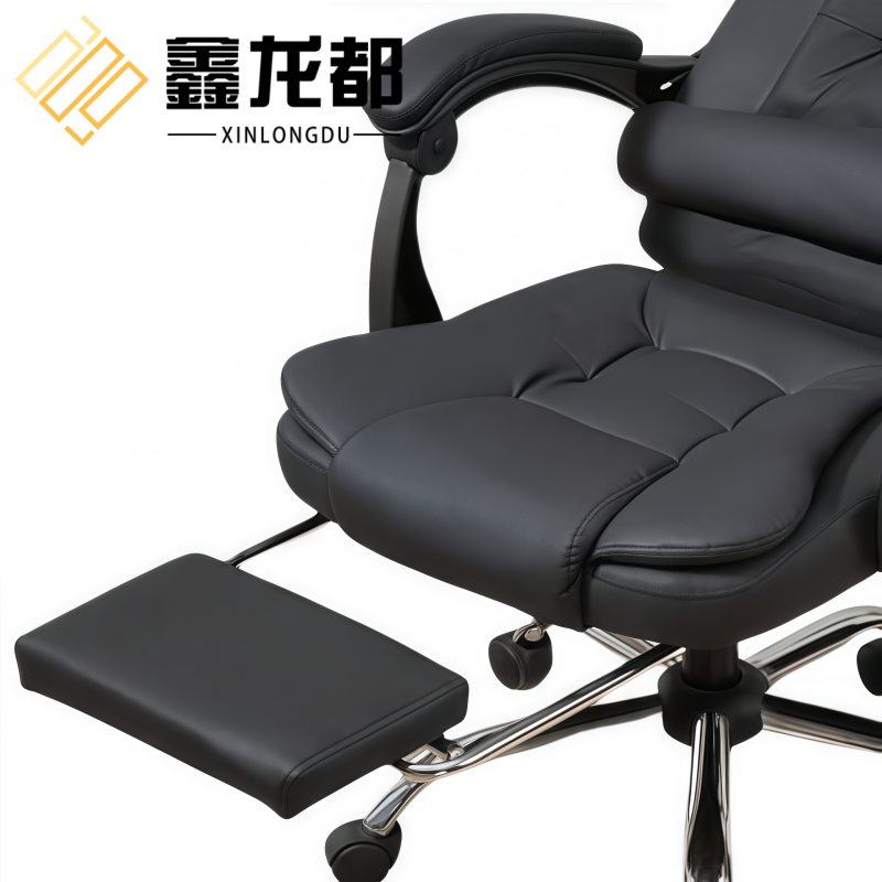 鑫龙都老板椅搁脚人体工学皮椅高123cm把高清大图