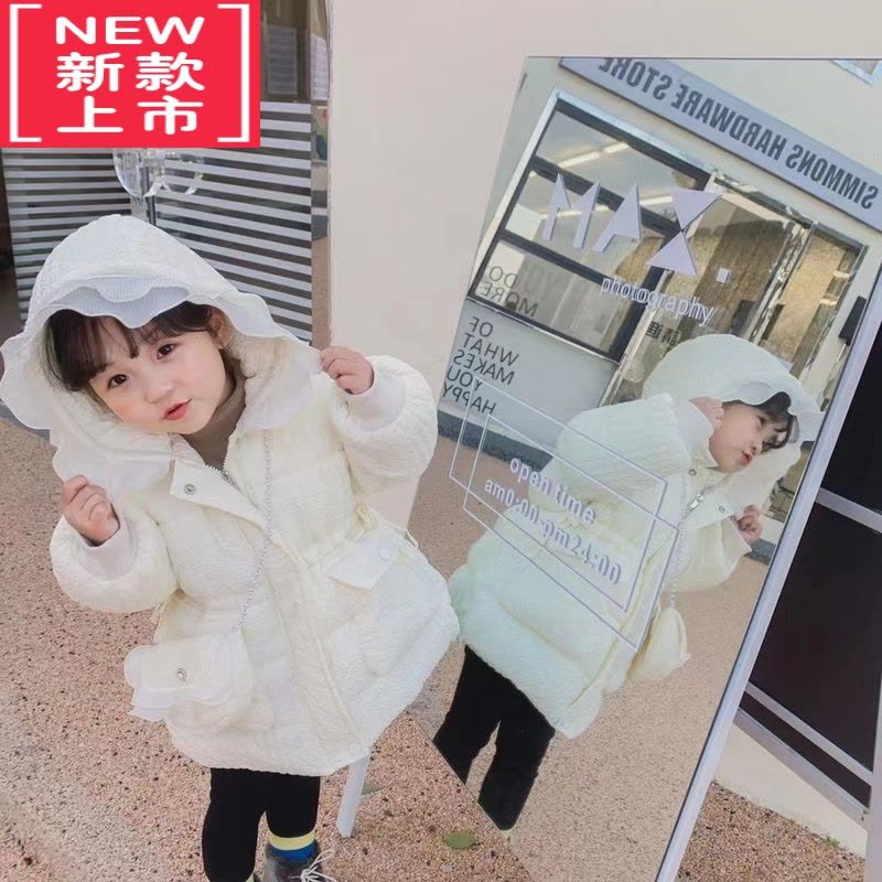 可莉允宝宝棉服冬加厚加绒可爱小女童一岁免洗韩版收腰保暖连帽外套冬装图片