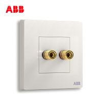 ABB开关插座 轩致无框 雅典白色 二位音响端子插座AF341