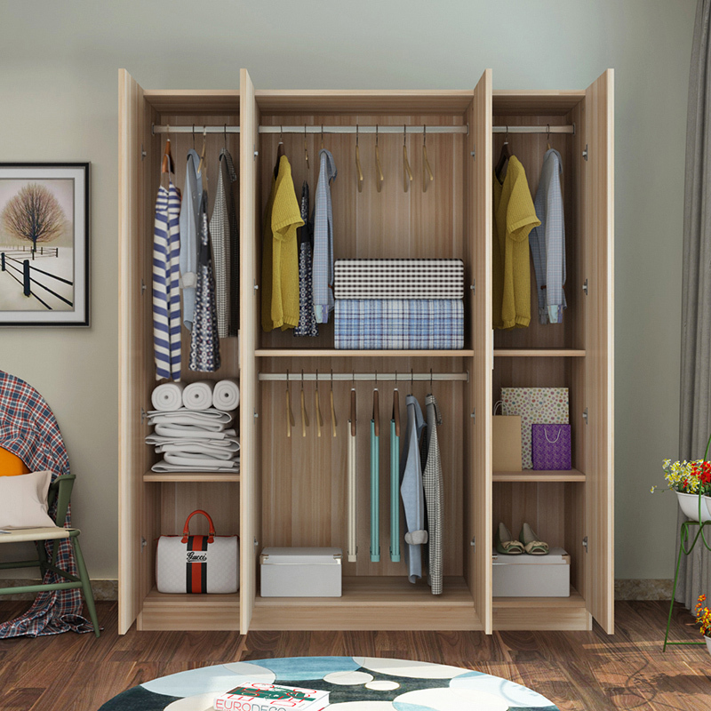 卧室衣柜定制实木板式简约现代经济型出租儿童房简易衣柜阳台柜橱