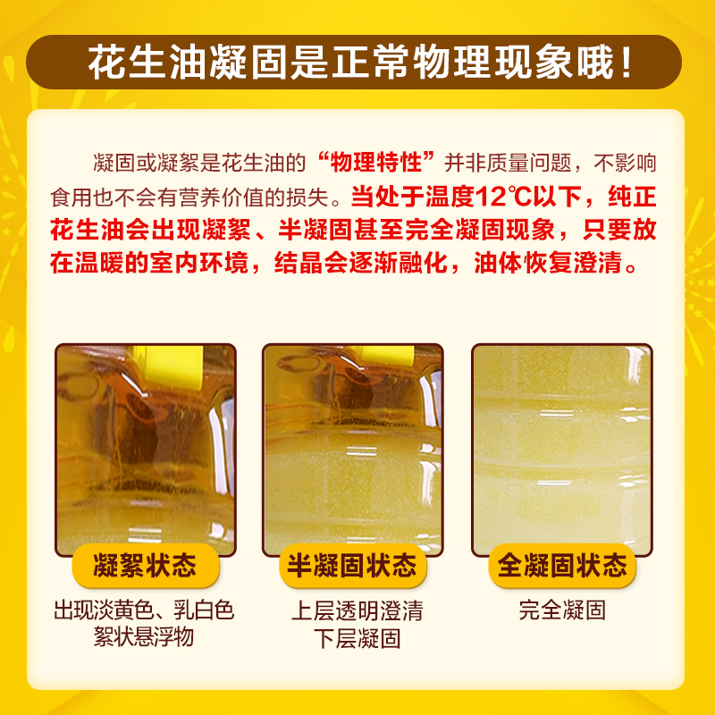 鲁花5S榨一级花生油 5L*1桶 物理压榨 桶装 纯正花生油高清大图
