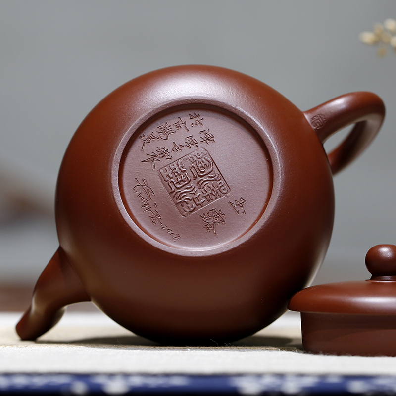 玉露 朱泥制壶名师 国家工艺师范泽洪 真品授权代理纯全手工原矿大红袍宜兴紫砂壶手写证书保真