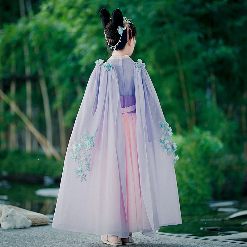 女童汉服古风连衣裙智扣超仙儿童古装襦裙冬季小女孩中国风唐装春秋装