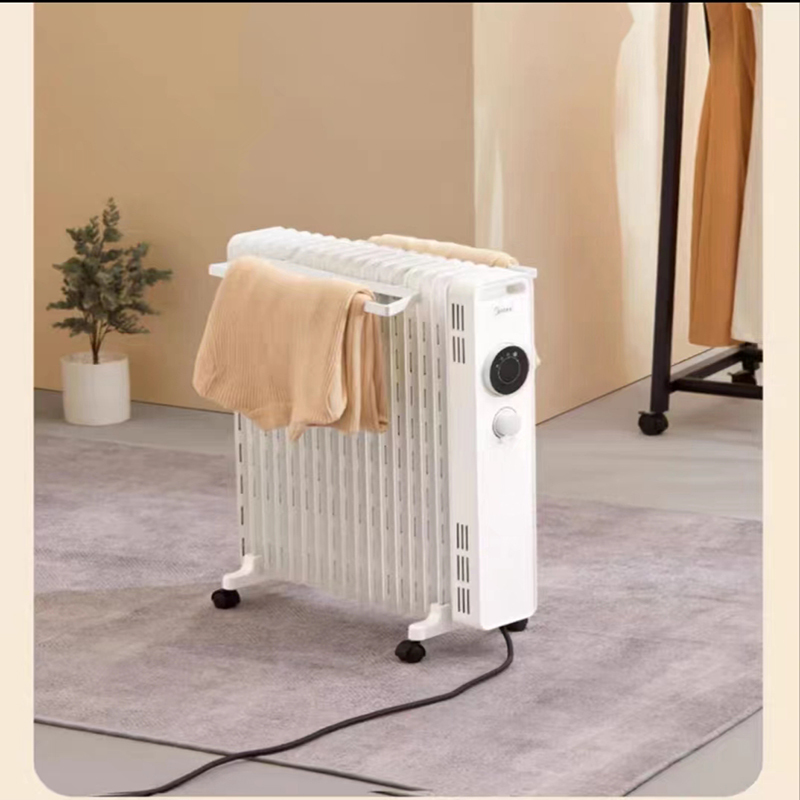 美的(Midea) 油汀取暖器家用节能速热电暖气安全防烫电暖器干衣加湿电油丁暖气片17片3000W功率-HYW30MP