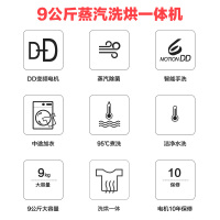 LG洗衣机WD-BH451D8H 9公斤 丝铂金系列洗烘一体机 蒸汽除菌 蒸汽柔顺 蒸汽清新 多样烘干 DD变频直驱电机