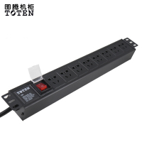 图腾(TOTEN)8位16A PDU 机柜电源分配器 多用插孔pdu电源 机柜专用插座 网络机柜PDU带开关3米线