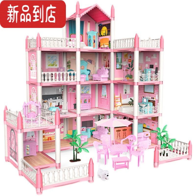 真智力娃娃屋儿童玩具3女孩过家家别墅房子4公主城堡玩具屋女孩生日礼物图片