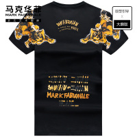 马克华菲短袖t恤男2022夏季新款宽松廓型版后背老虎刺绣印花潮牌