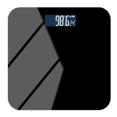 秤黑色家用体重秤人体秤称重计量成人减肥称体重纯黑色电池款28cm28cm