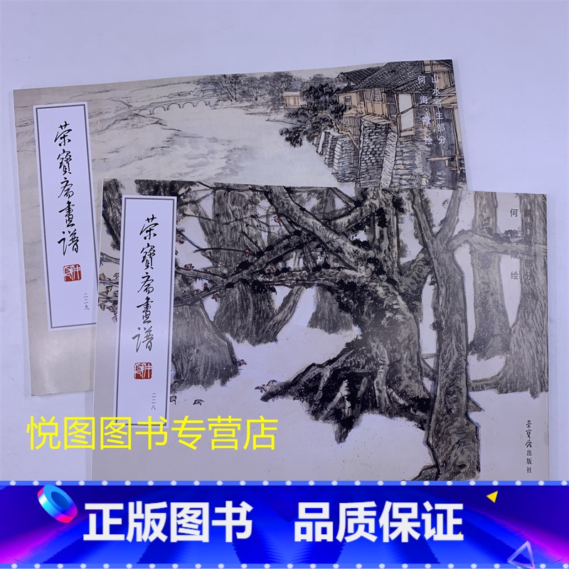 【正版】2本 荣宝斋画谱何海霞绘山水写生部分+何海霞绘课徒画稿部分 荣宝斋出版社 何海霞山水画集作品集 荣宝斋出版社