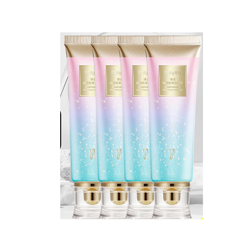 博滴(BodyAid)烟酰胺美白牙膏去黄深层清洁含氟防蛀清新口气 100g*4支共400g