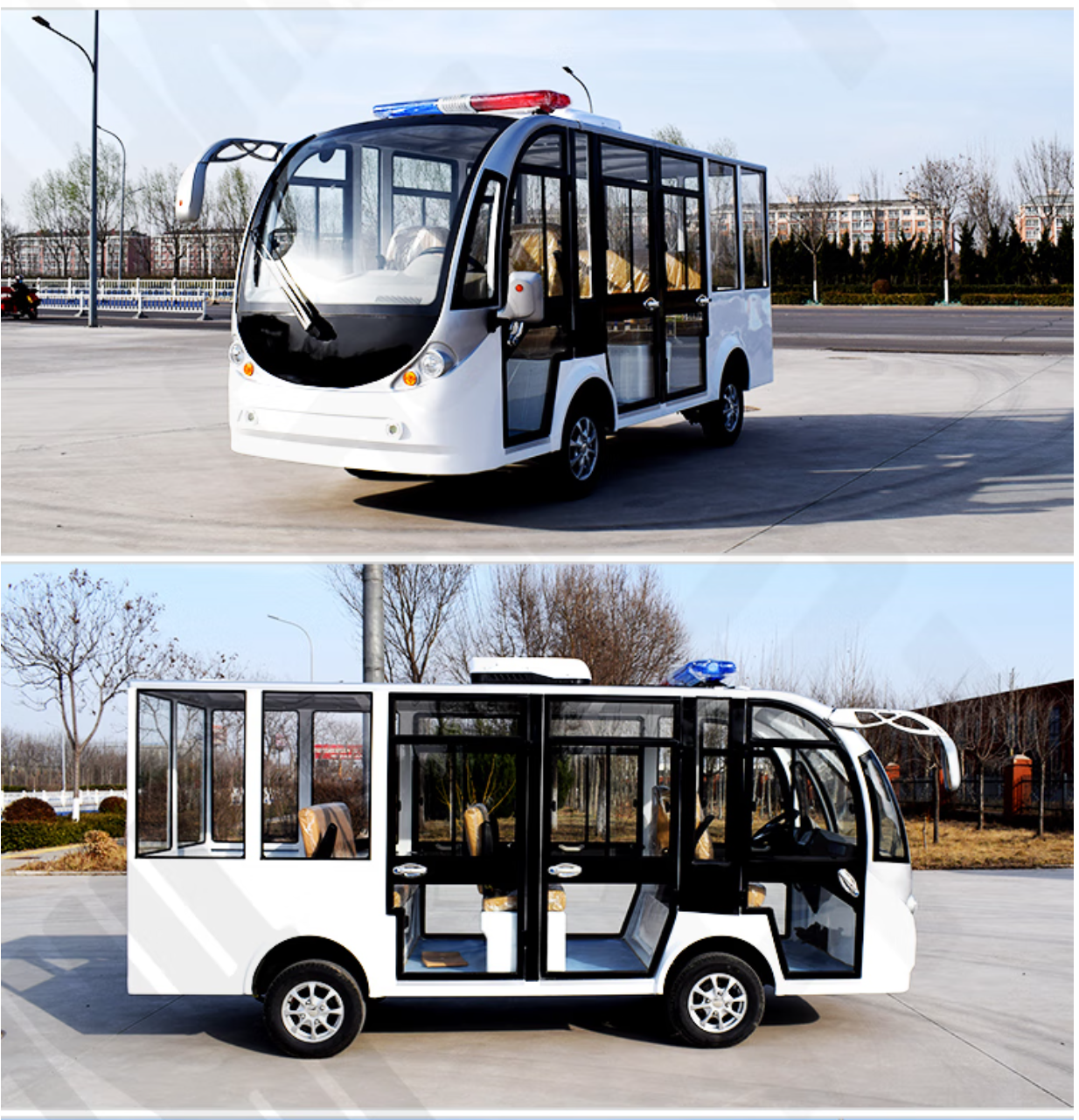 润树叶 电动观光车四轮全封闭8座景区旅游接待摆渡工厂巡逻车 锂电高配高清大图