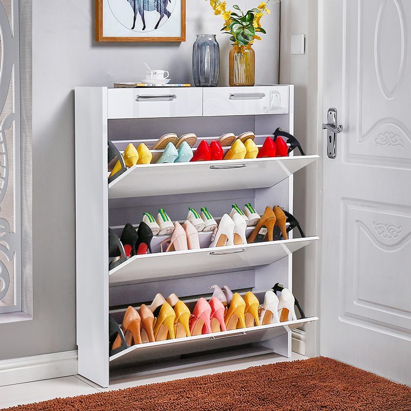 17cm超薄鞋柜翻斗简约现代烤漆带抽屉大容量储物鞋柜小户型厅柜