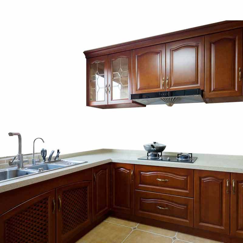 橱柜闪电客美式整体橱柜定制美国红橡木原木厨房厨柜定做欧式橱柜