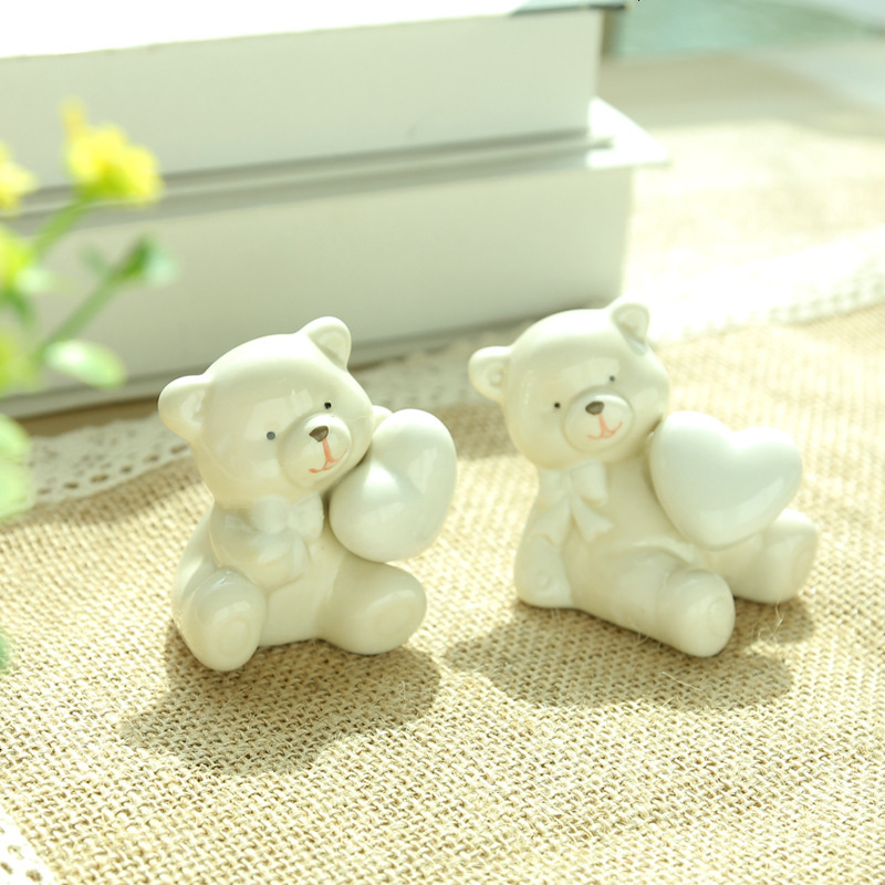 可爱风现代清新简约动物小熊陶瓷摆件酒柜家居饰品工艺品摆设装饰
