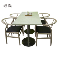 缑氏简易长方形餐桌大理石面陶瓷奶茶店桌1200*600*750