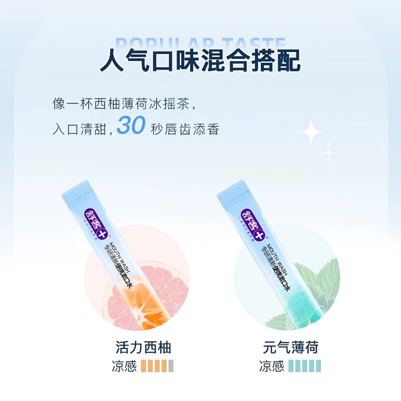 舒客 清新便携漱口水(活力西柚+元气薄荷)12mL×20高清大图