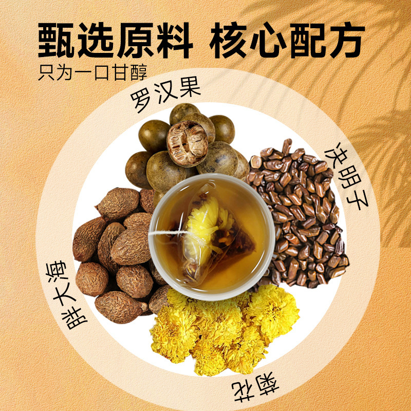 庄民新品罗汉果菊花茶胖大海金银花枇杷叶组合花草茶三角茶养生茶