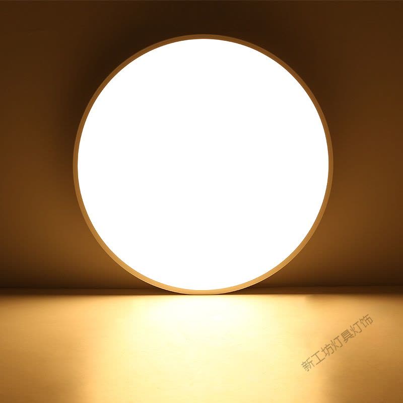 苏宁放心购 北欧卧室吸顶灯暖光原木过道灯具简约阳台房间led圆形超薄客厅灯图片